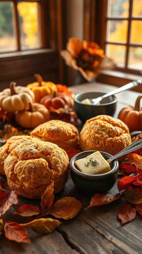 savory cheddar pumpkin biscuits