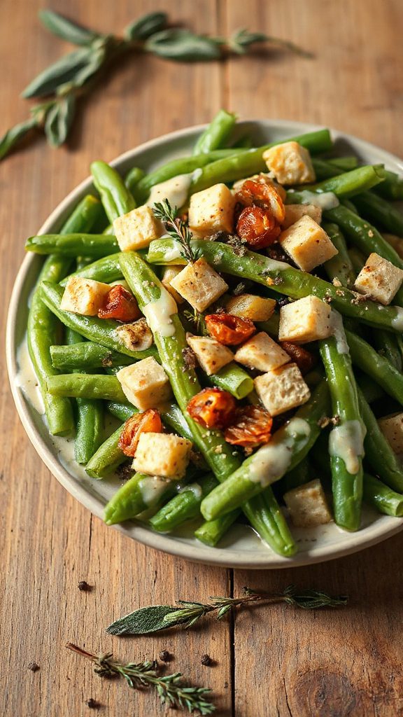 savory cheese green bean casserole