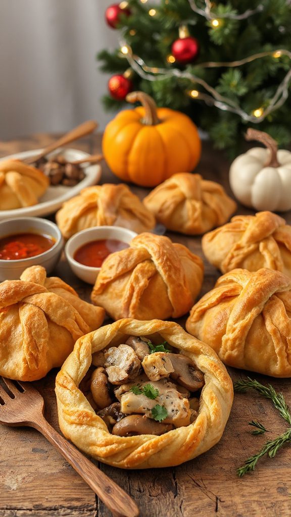 savory chicken mushroom pastries