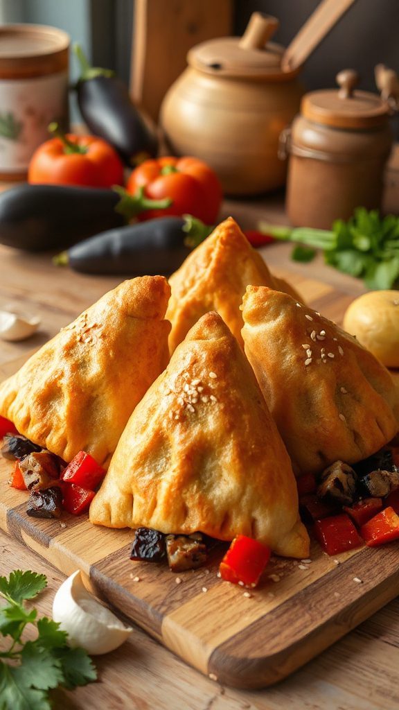 savory eggplant pepper filling