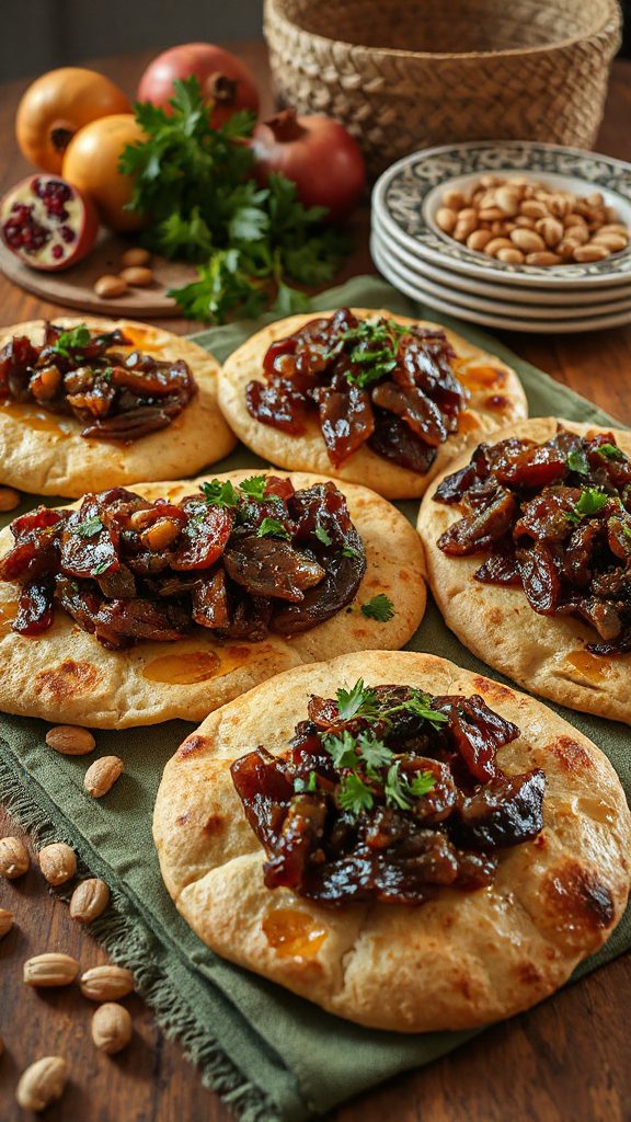 savory flatbread with toppings