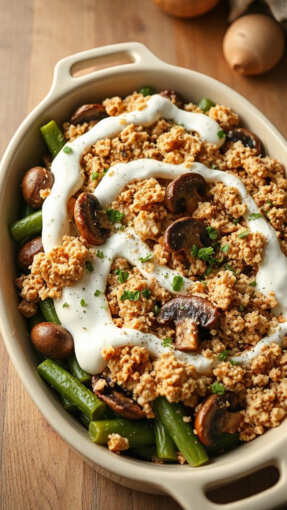 savory green bean mushroom bake savory green bean mushroom bake