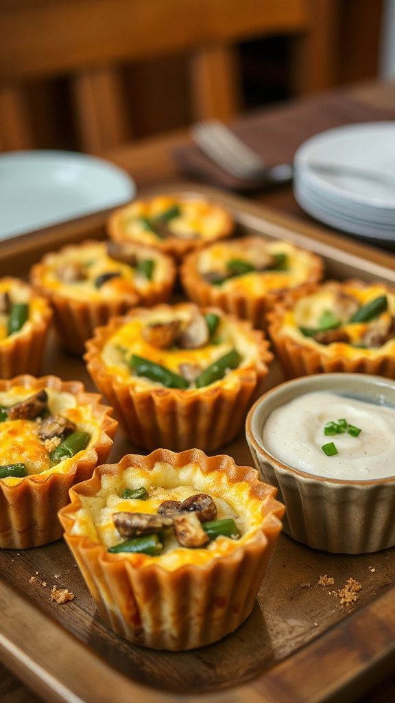 savory green bean quiches