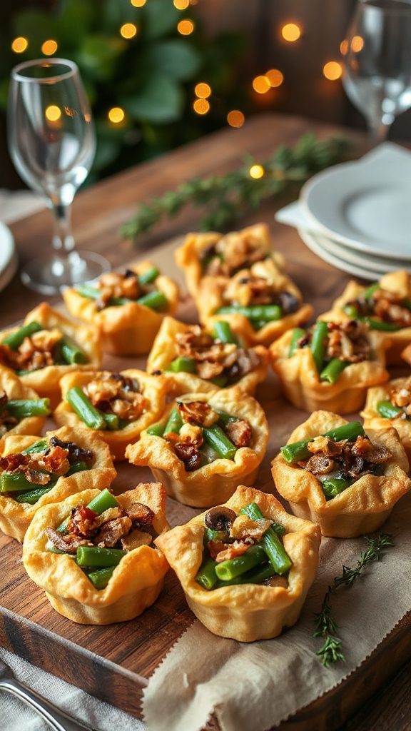 savory green bean tartlets