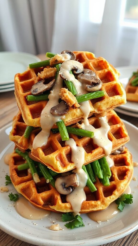 savory green bean waffles