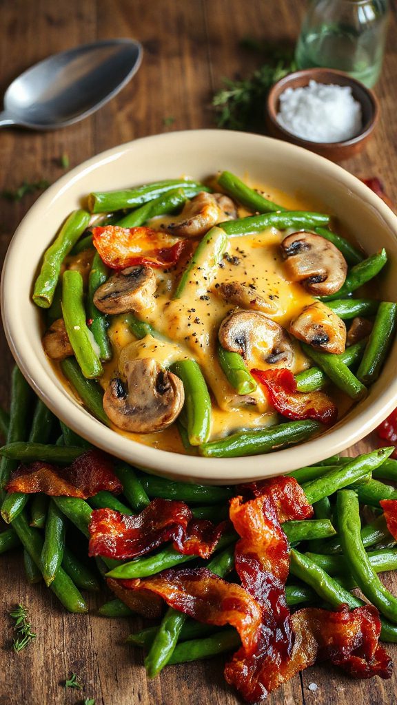 savory green beans with bacon
