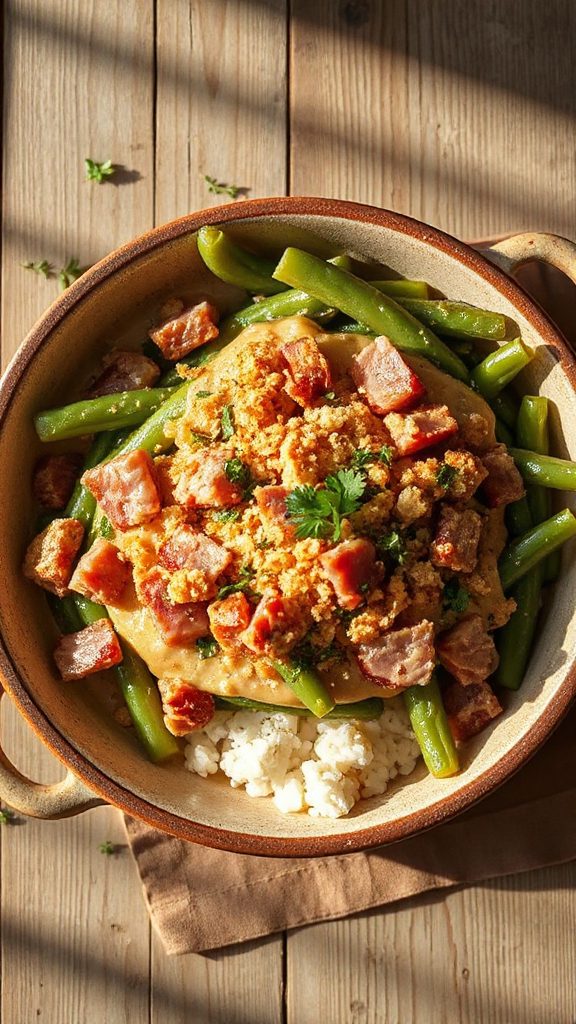 savory ham green bean casserole