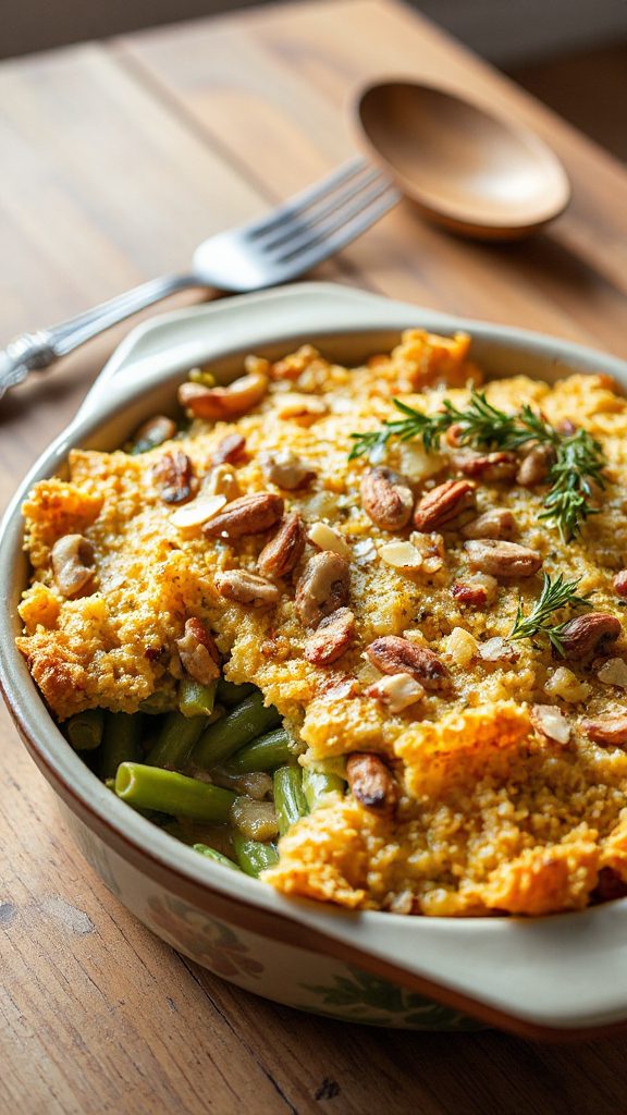 savory herb crusted green beans
