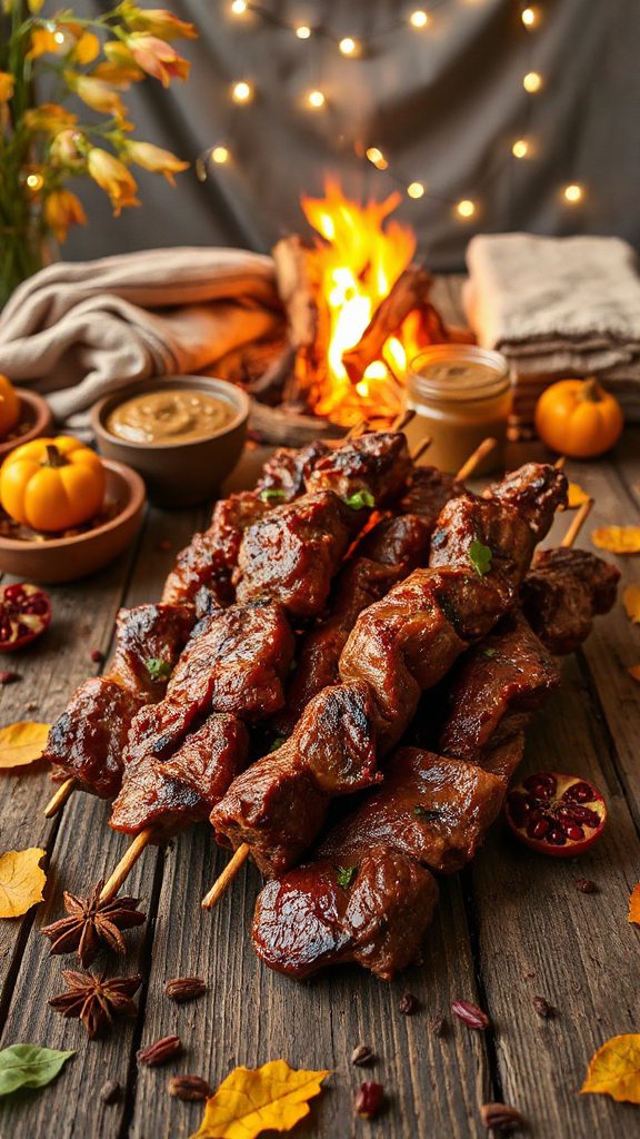 savory marinated lamb skewers