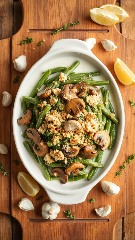 savory mushroom garlic casserole