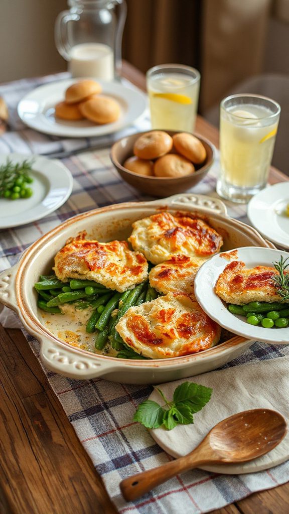 savory mushroom green bean casserole