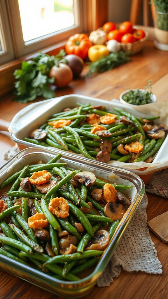 savory mushroom green bean casserole