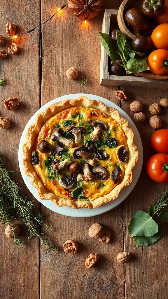 savory mushroom spinach quiche savory mushroom spinach quiche