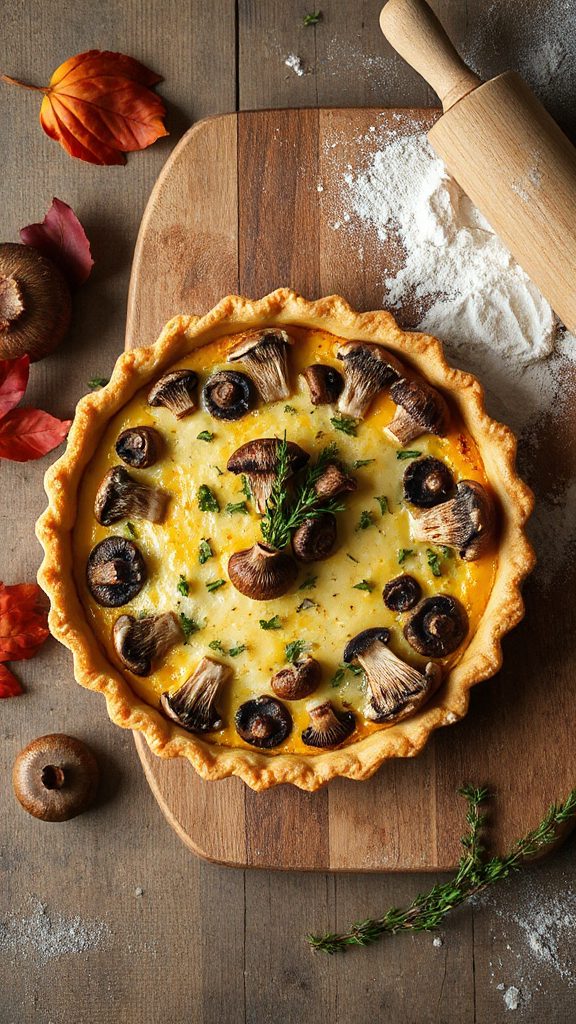 savory mushroom thyme quiche
