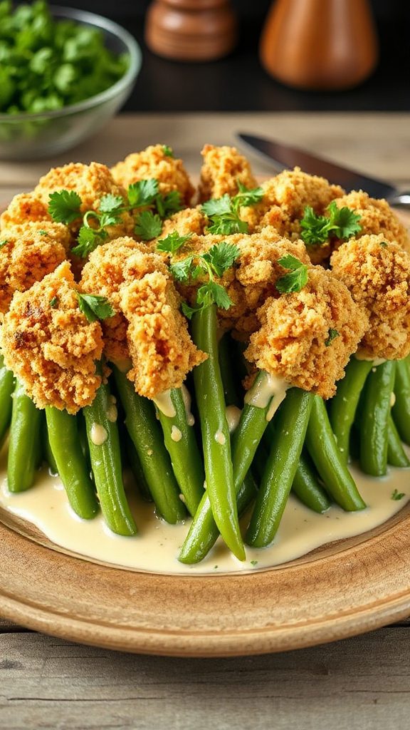 savory mustard green bean casserole