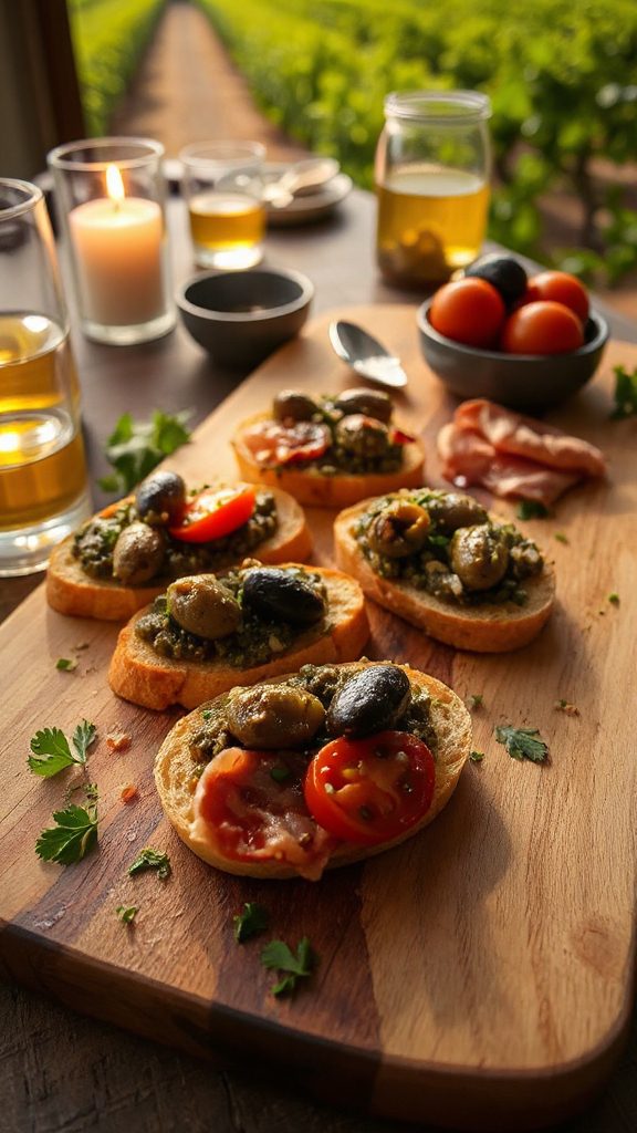 savory olive tapenade crostini