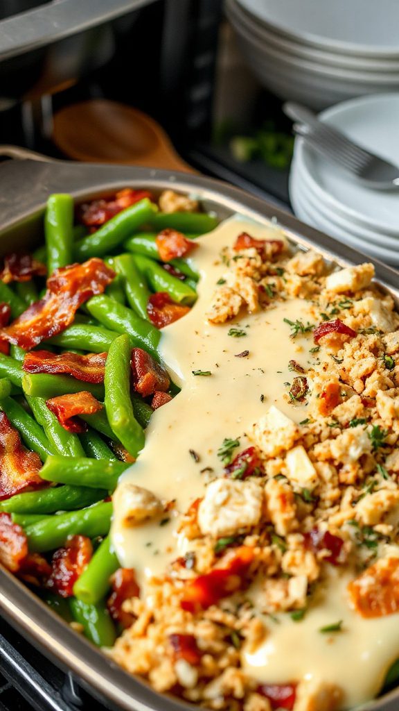 savory parmesan green bean casserole