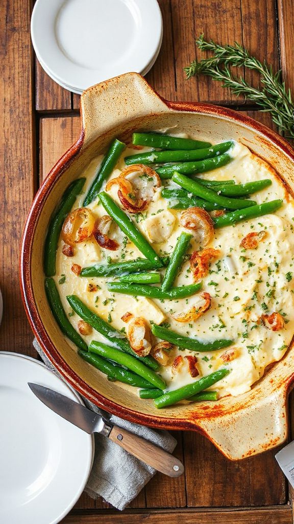 savory parmesan green bean casserole