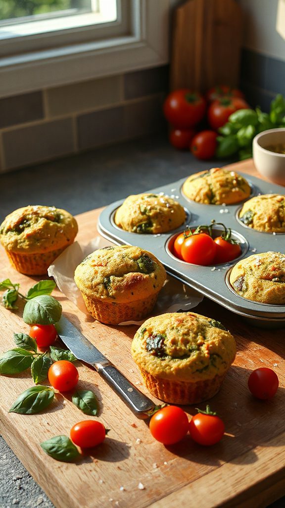 savory pesto tomato muffins savory pesto tomato muffins