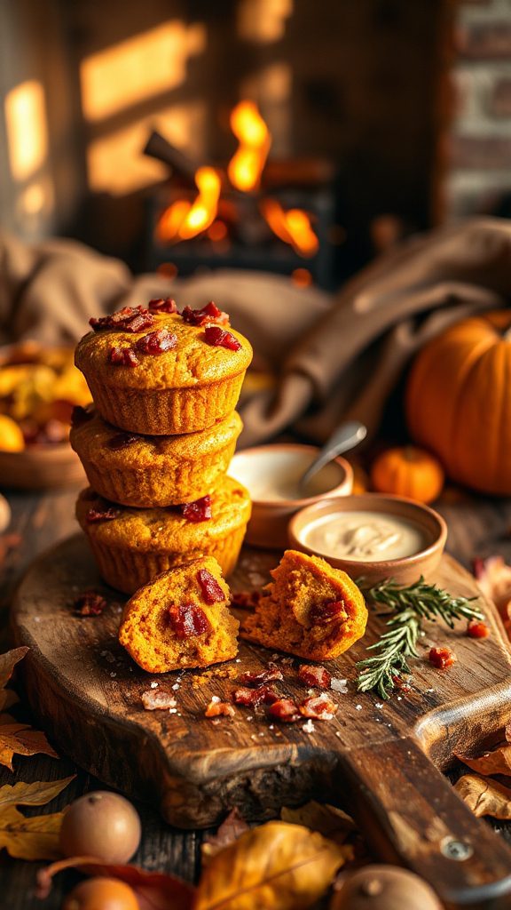 savory pumpkin bacon muffins