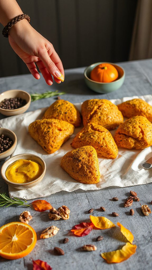 savory pumpkin black pepper scones