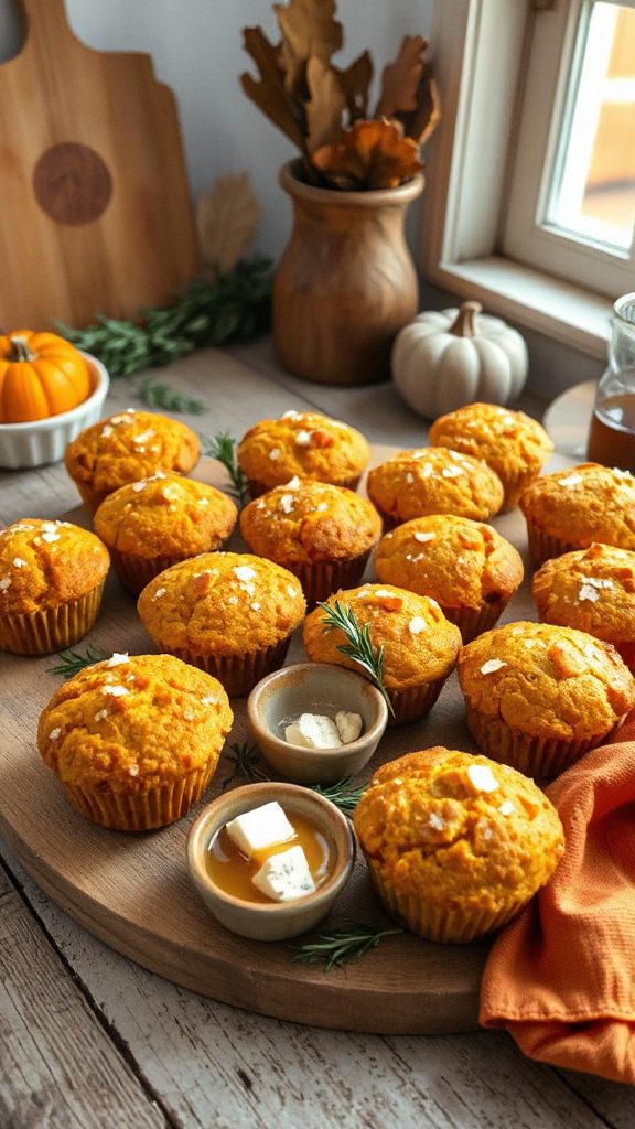 savory pumpkin cheese muffins