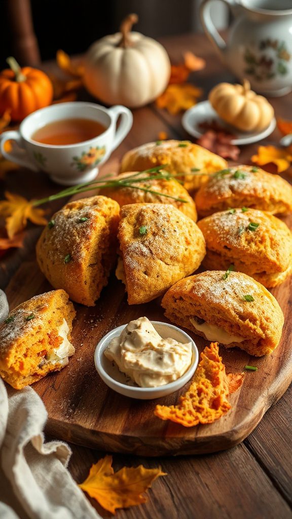 savory pumpkin chive scones