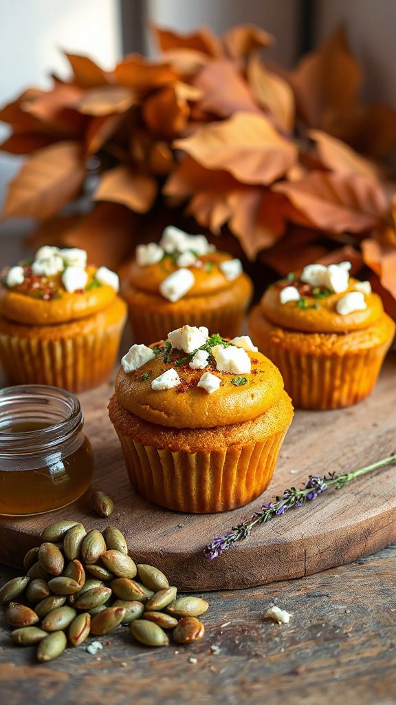 savory pumpkin feta cupcakes