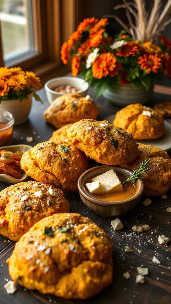 savory pumpkin feta scones