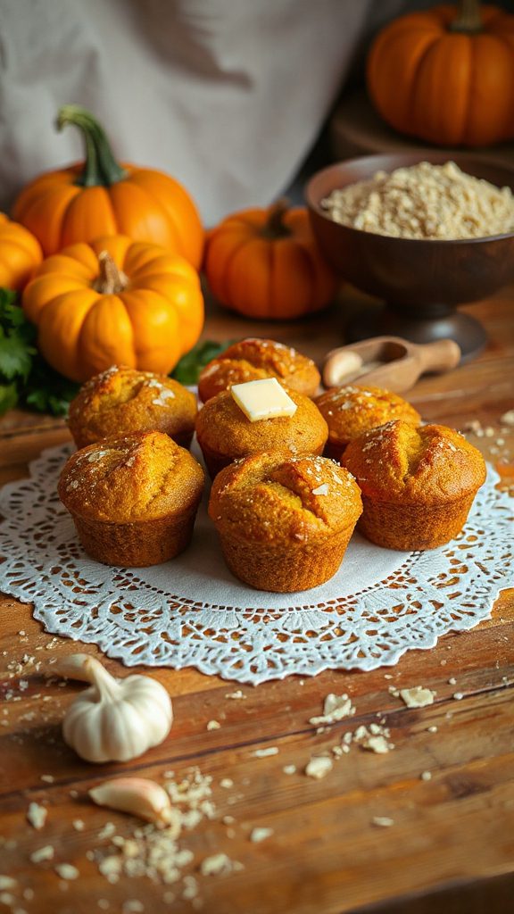savory pumpkin garlic muffins