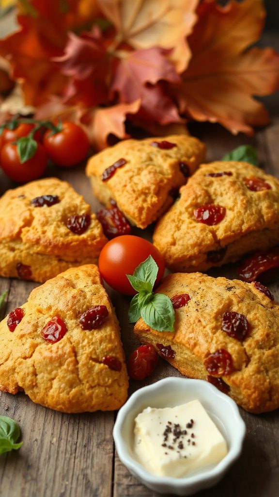 savory pumpkin tomato scones