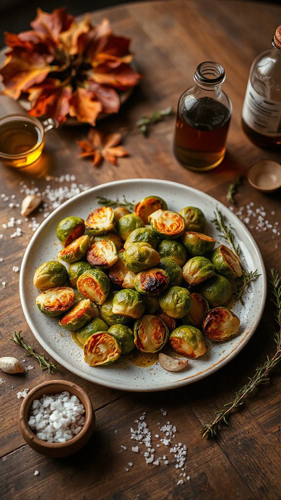 savory roasted garlic brussels sprouts