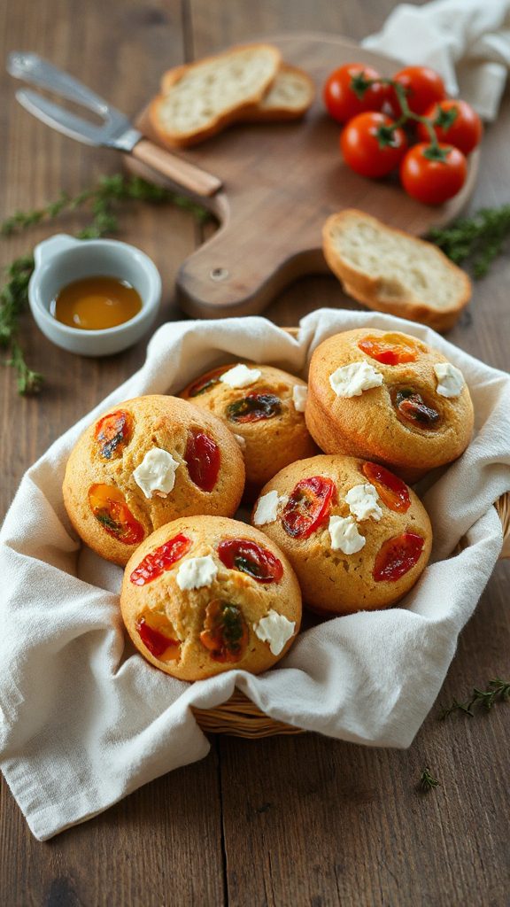 savory roasted pepper muffins