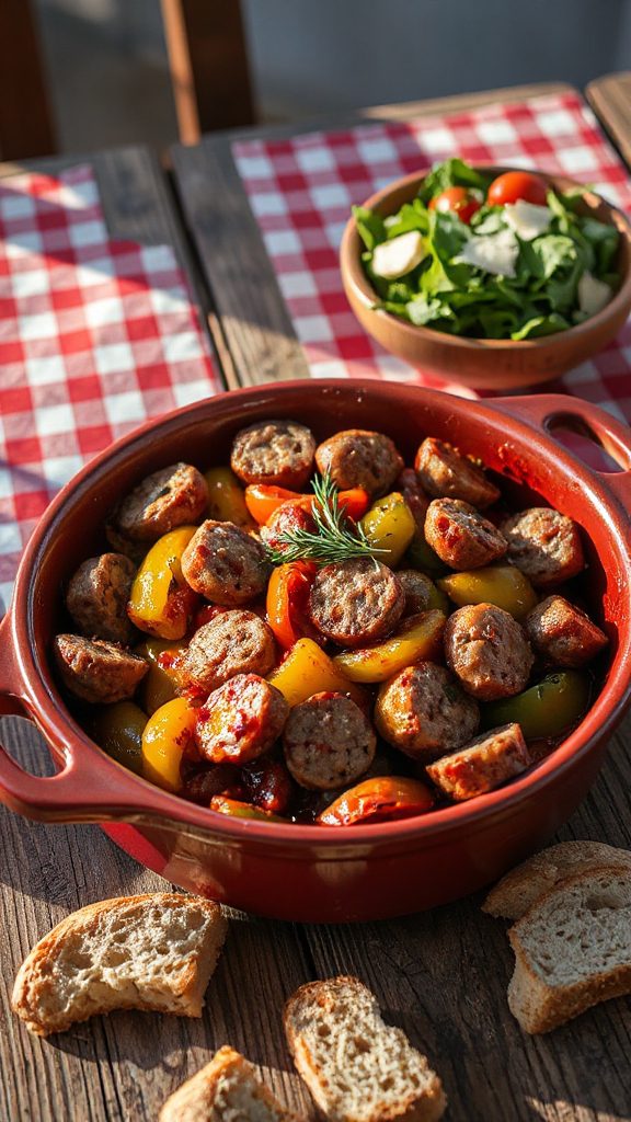 savory sausage pepper casserole