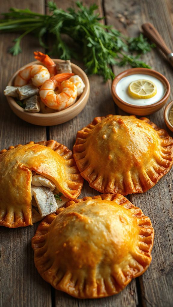 savory seafood filled pastries