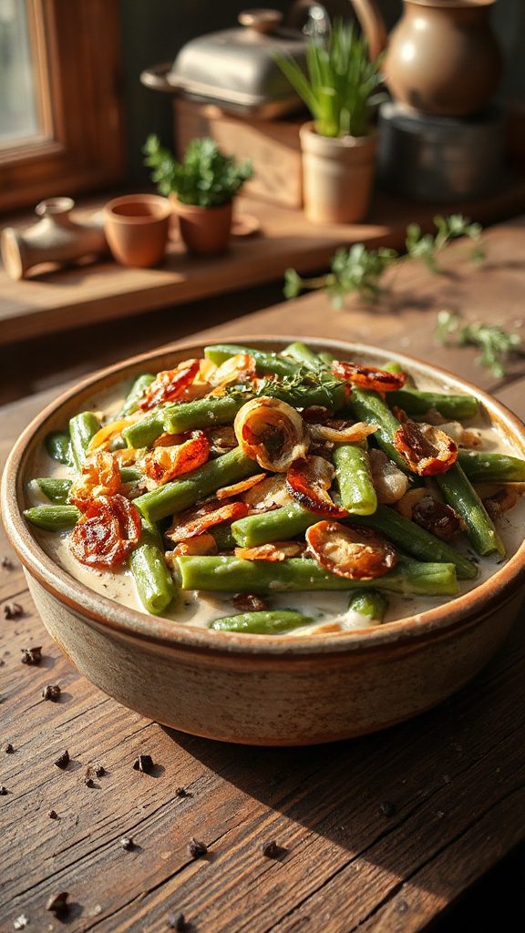 savory shallots green bean casserole