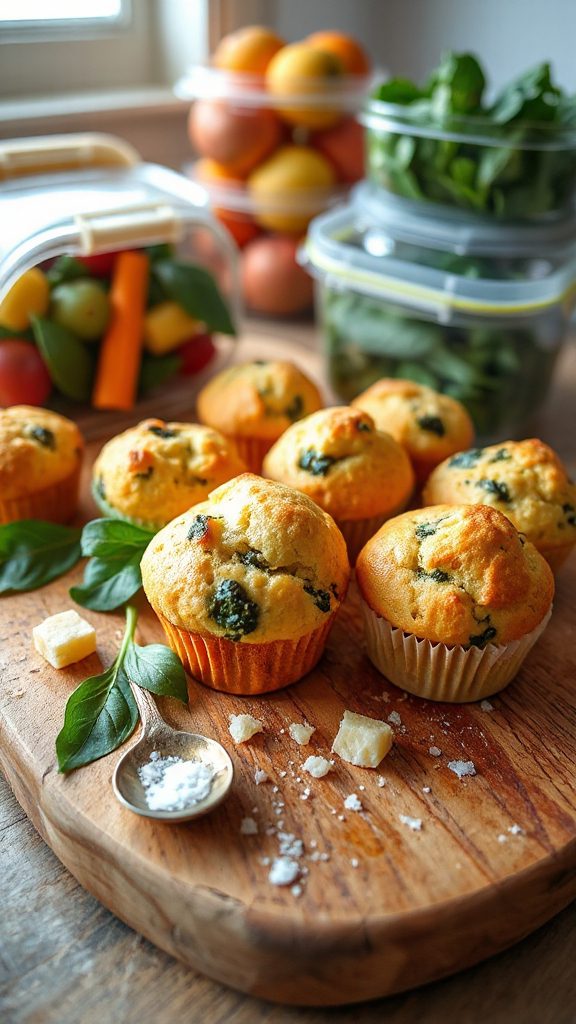 savory spinach cheese muffins