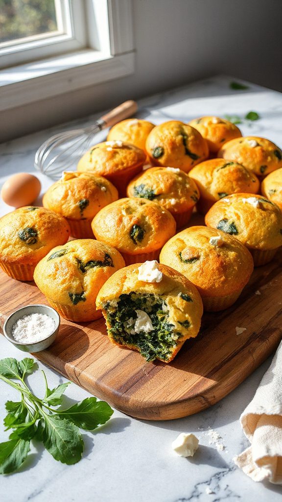 savory spinach feta muffins