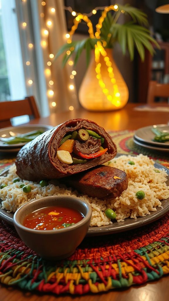 savory stuffed beef roll