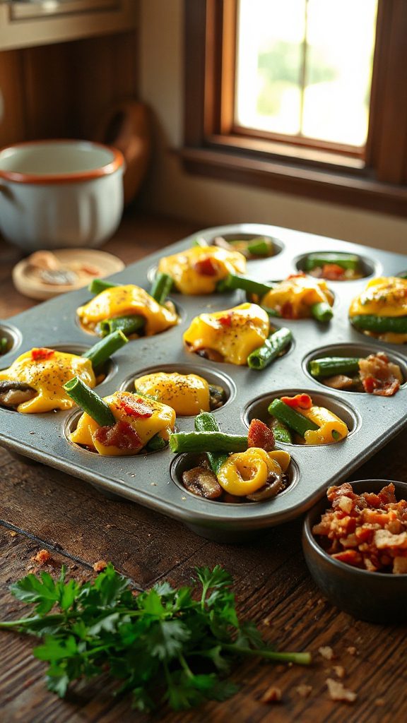 savory stuffed green bean muffins