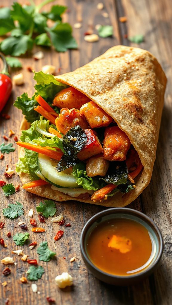 savory teriyaki chicken wraps
