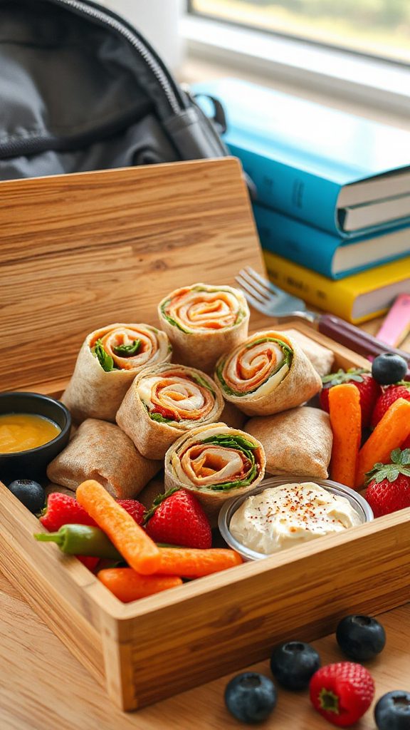 savory turkey and cheese wraps