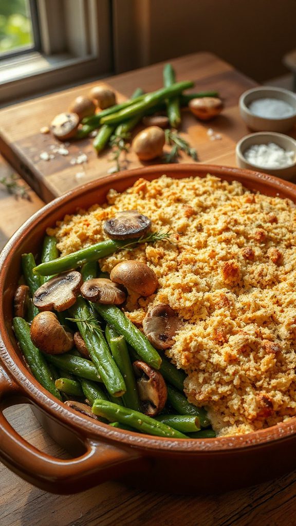 savory vegan green bean casserole