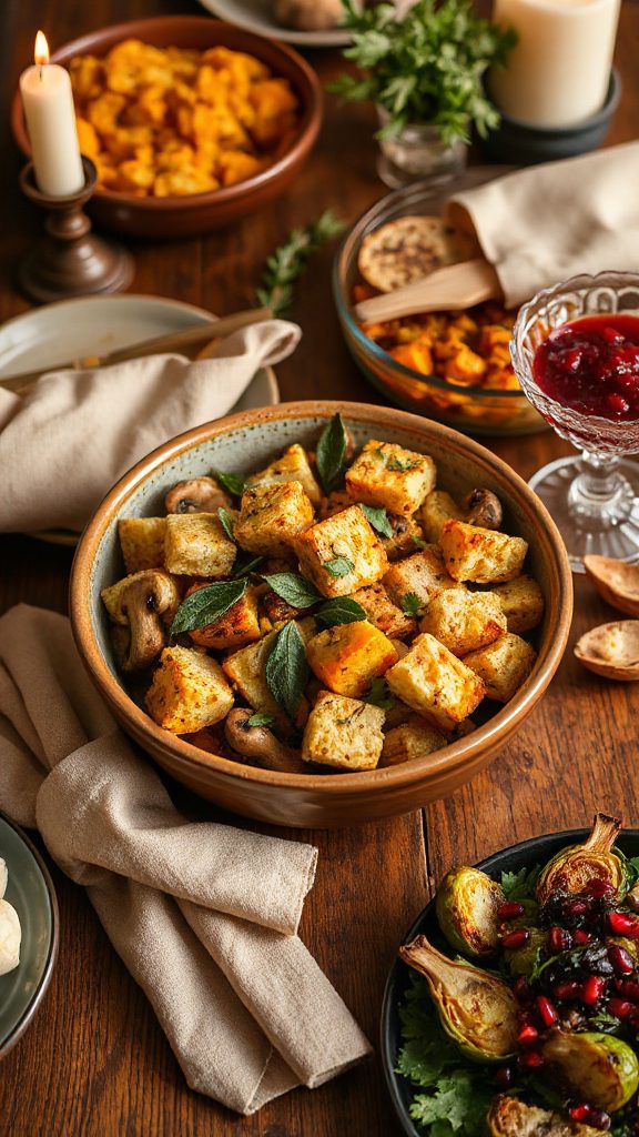 savory vegan mushroom stuffing