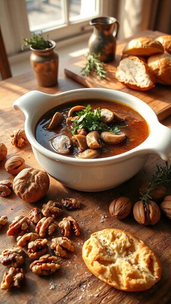 savory walnut mushroom gravy