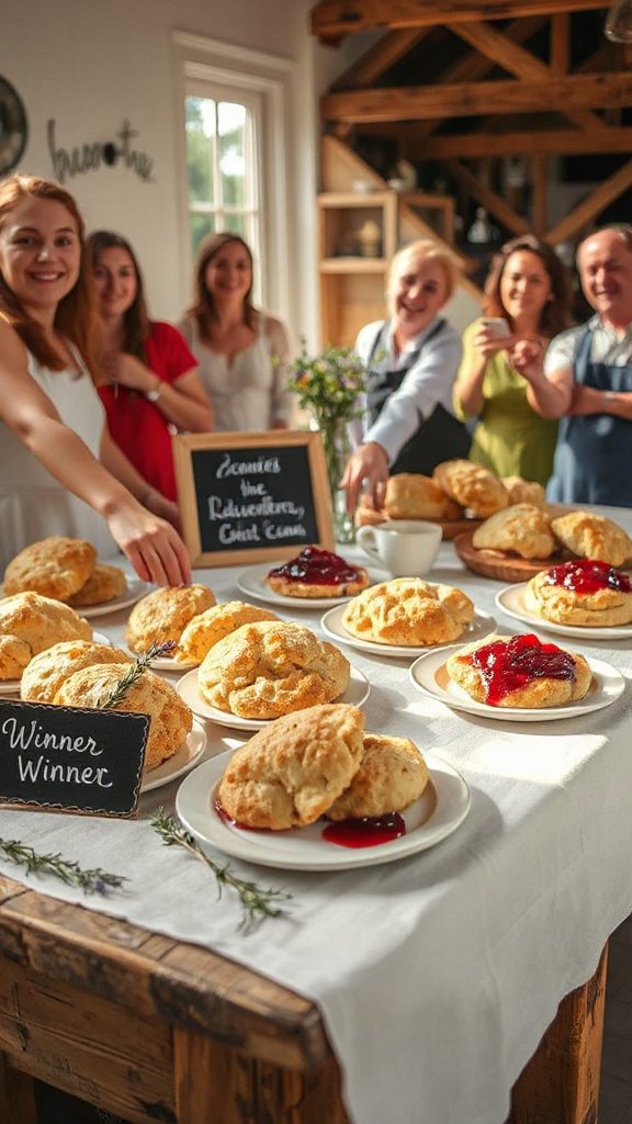 scones topped with jam