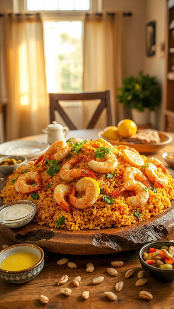 seafood kabsa with herbs