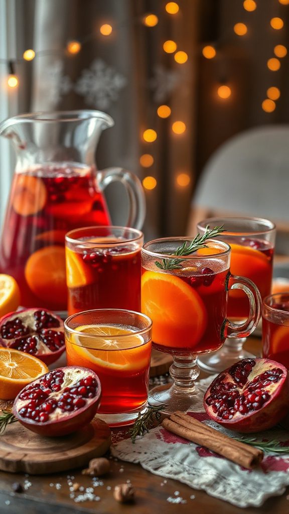 seasonal citrus pomegranate cider