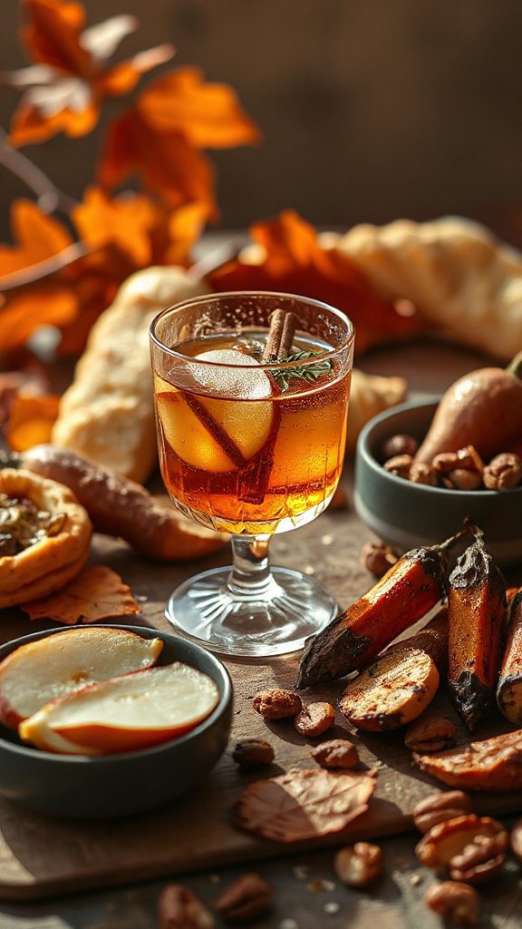 seasonal snacks with cocktail