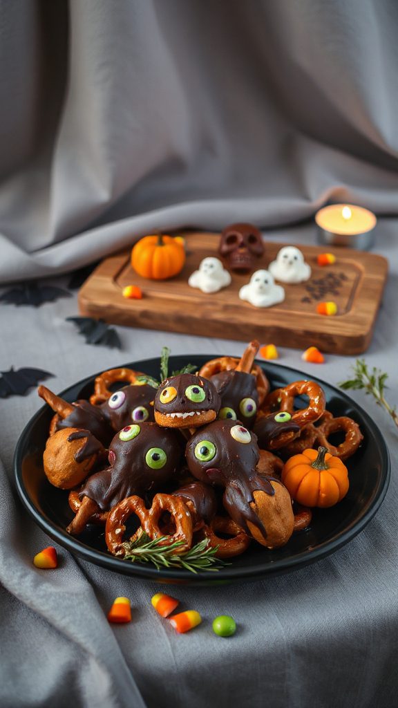 set and dry chocolate pretzels